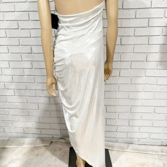 Norma Kamali Pearl Strapless Side Drape Gown‎ | Elegant Formal Dress | Size XL - Picture 5 of 8